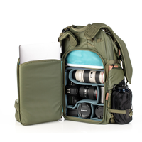 Mochila personalizada vintage impermeable de poliéster modular con cremallera, duradera y portátil de 32L para cámara DSLR, para viajes, senderismo y fotografía.