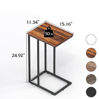Grande table basse en bois moderne en forme de C pour la maison comme petites tables d'appoint pour le salon ou la chambre à coucher