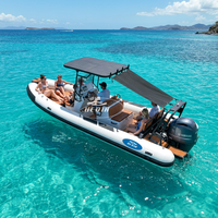 Bateau semi-rigide gonflable Hedia CE haute performance de 7 m (23 pieds) Orca Hypalon, modèle 700 Deep V, en aluminium, pour la pêche en mer, type RIB Europe