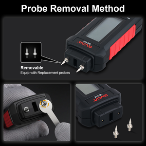 GVDA Humidimètre numérique pour le bois Testeur d'humidité du bois à deux broches jusqu'à 99% pour le bois de chauffage, les matériaux de construction Détecteur d'humidité - Product Image 5