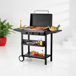 Parrilla de Gas Propano de Superficie Plana, 3 Quemadores, Recubrimiento en Polvo, Portátil, para Exteriores, para Fiestas - Product Image 5