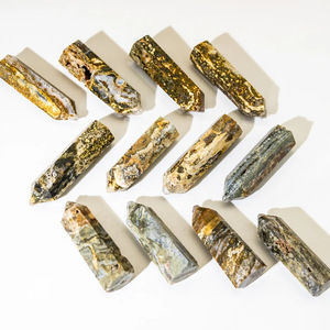 หินคริสตัลแจสเปอร์มหาสมุทรแกะสลักด้วยมือแบบธรรมชาติขายส่ง หินควอตซ์ทรงหอคอย สำหรับตกแต่งเป็นของขวัญ - Product Image 2