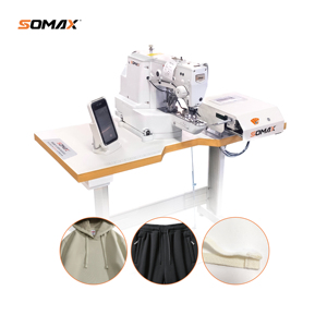 Machine à coudre textile SOMAX SM-18-3 facile à utiliser pour la codification de cordons de ceinture de sweat-shirts, machine à coudre à points de recouvrement pour motifs de vêtements - Product Image 6