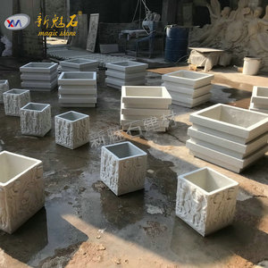 Maceta de Imitación de Piedra Arenisca Magic Stone Grc, Blanca, para Piso, Decorativa para Jardín de Hotel, Tamaño Personalizado - Product Image 1