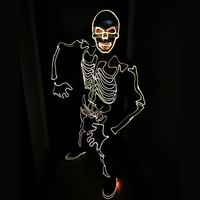 Masque Squelette d'Halloween Unisexe à LED Nouveauté Costume Adulte pour Disco Party Nightclub DJ Ballroom Performance par Dancer Performer