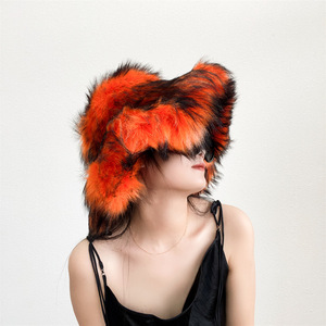 Sang Trọng Fluffy Phụ Nữ Giả Lông Xô Mũ Quá Khổ 17Cm Rộng vành Dày Ngoài Trời Ấm Áp Sang Trọng Punk Cap Trượt Tuyết Đảng Du Lịch <span class=keywords><strong>Hat</strong></span> - Product Image 6