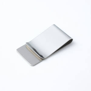 Vertikale, schlichte, verbreiterte Metall-Geldbörse aus Edelstahl, Lesezeichen, Münz-, Papiergeld- und Rechnungshalter, mit Logodruckmöglichkeit - Product Image 5