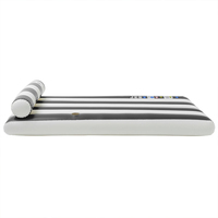 Salon de flotteur de piscine gonflable à rayures noires robustes avec appui-tête porte-gobelet matelas d'eau en PVC pour adultes enfants jouet