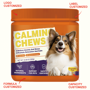 Integratori <span class=keywords><strong>per</strong></span> la Salute degli Animali Domestici OEM ODM, Compresse Masticabili Calmanti <span class=keywords><strong>per</strong></span> il Sonno, Melatonina, Olio di Semi di Canapa, Radice di Valeriana, Estratto di Camomilla <span class=keywords><strong>per</strong></span> Ansia di Cani e <span class=keywords><strong>Gatti</strong></span> - Product Image 2
