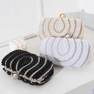 Wholesale Luxury Women Retro Party Dinner <b>Clutches</b> Handmade Rhinestone Faux <b>Pearl</b> Beaded Evening <b>Bag</b> - Product Image 1