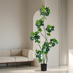 Plante artificielle Schefflera Dream Castle, plante d'intérieur décorative en pot, 100-200 cm, respectueuse de l'environnement - Product Image 4