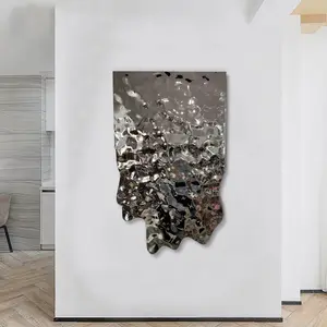 Soggiorno Decor Mixed Media Artwork Handmade Wall Decor Painting 3D Abstract Metal Wall Art