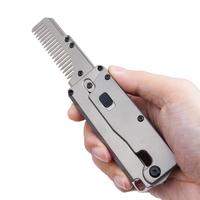 Couteau pliant EDC en titane TGZUO avec peigne, couteau de poche tactique multifonctionnel, brise-vitre de précision CNC, outil de survie