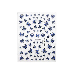 Autocollants pour ongles Blue Butterfly Summer French-Flair, décoration d'ongles en PVC haut de gamme, rêveuse et séduisante - Product Image 5