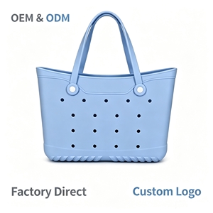 CUSTOM OEM ODM EVA Waterproof Perforated Women's Fashion <b>Beach</b> Tote <b>Bag</b> Two Handles 3L+ <b>Large</b> Capacity - Product Image 1