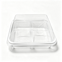 Boîtes d'emballage en blister PET à 4 cavités pour gâteaux de lune, muffins, puddings, mochis, desserts, gâteaux carrés, boîte de boulangerie transparente avec couvercles