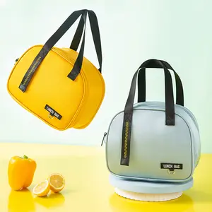 Sac à lunch isotherme de taille moyenne avec logo personnalisé, glacière tissée pliable pour la préparation de repas pour le bureau et les aventures en plein air - Product Image 1