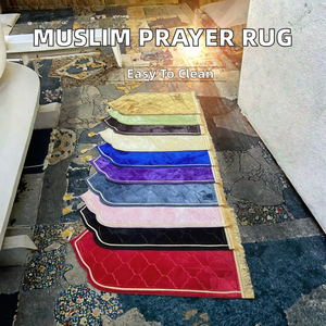 70x110cm Plain Polyester Muslim <b>Prayer</b> Rug Islamic <b>Prayer</b> <b>Mats</b> Jacquard Washable Machine Made - Product Image 2