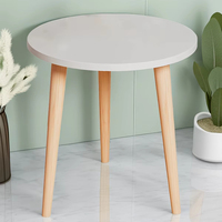 Table basse de salon moderne, pliable, durable, facile à nettoyer, en bois de bambou blanc, finition laquée, 1 an