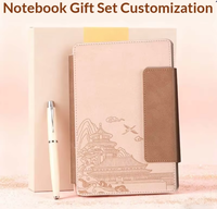 Ensemble cadeau de carnet personnalisé avec logo, couverture rigide en similicuir, impression par sublimation, 100 feuilles, haute valeur chromatique, réunion d'entreprise