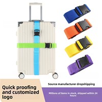 Sangles de bagages Meetee BB186 en PP avec boucle réglable, ceinture de fixation pour valises, accessoire de renforcement de sécurité pour le voyage