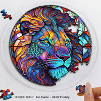 Nouveau best-seller transfrontalier : Ornement lumineux en acrylique style puzzle, plaque suspendue personnalisée en verre coloré peint, Chine