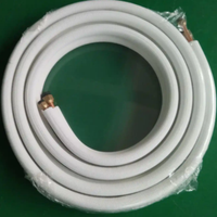 Kit de tubes en cuivre de 10 pieds (1/4" et 3/8" DE), avec isolation en PE blanche épaissie de 3/8" en bobine, écrous et kit d'installation pour climatisation