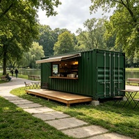 Kiosque alimentaire mobile préfabriqué, éclairé, alimenté à l'énergie solaire, étanche, pour marché nocturne, atelier, chambre, extérieur
