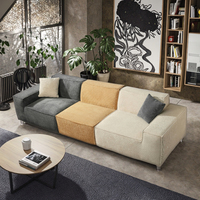 Canapé modulaire convertible carré moderne en velours côtelé pour salon