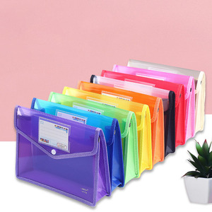 Tùy chỉnh A4 Kích thước nhựa không thấm nước thư mục tập tin tài liệu trong suốt phong bì Ví với mở rộng Snap đóng cửa Túi - Product Image 2