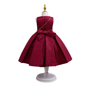 Abito <span class=keywords><strong>da</strong></span> <span class=keywords><strong>Cerimonia</strong></span> per Bambina di Alta Qualità, Nuovo Modello Principessa con Collo Tondo, Maniche Lunghe, Decorazioni in Pizzo e Paillettes, Lunghezza al Ginocchio - Product Image 5