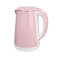 Bouilloire électrique à café, bouilloire électrique à base rotative à 360 degrés avec corps en acier inoxydable de couleur