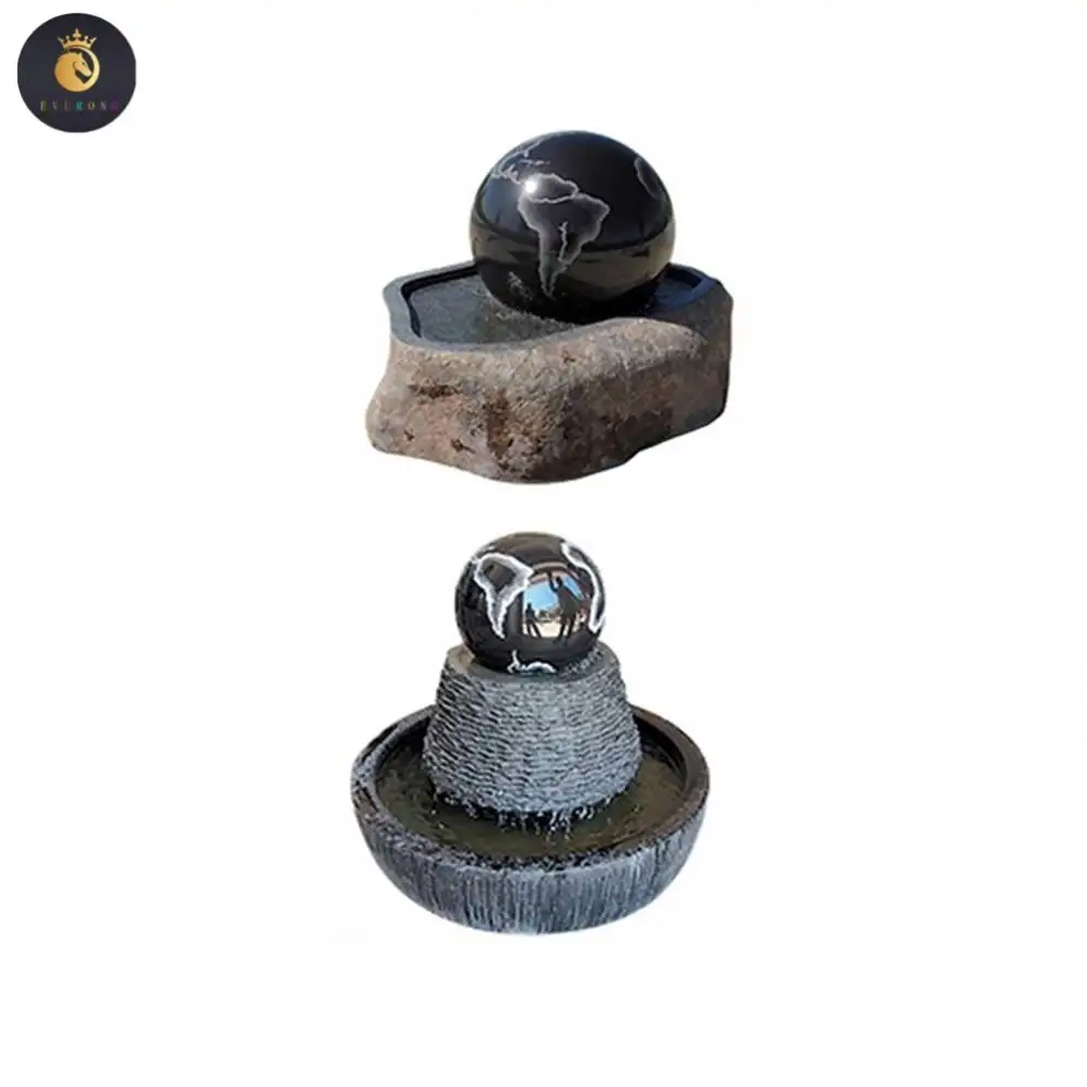 Black Stone Fengshui Sphere Floating Ball Fountain For Sales