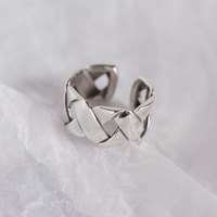Vente flash Bijoux de luxe Plaqué argent Argent sterling 925 Anneaux ajustables en forme de X Anneaux de doigt pour femmes