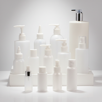 Flacon pompe en PEHD noir haut de gamme pour cosmétiques (lotion/shampoing) avec surface givrée, emballage en boîte, sérigraphie, pour soins de la peau