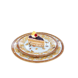 Wholesale Luxury Gold Gilding Ceramic Dinnerware Sets European Style Bone China Designer Table Plates Animal for Home Use - Product Image 1