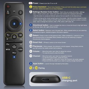Nouvelle télécommande vocale rechargeable solaire BN59-01432A compatible avec les téléviseurs intelligents <span class=keywords><strong>Samsung</strong></span> <span class=keywords><strong>Frame</strong></span> Crystal UHD Neo <span class=keywords><strong>QLED</strong></span> OLED Serie - Product Image 3