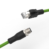 Câble Ethernet industriel M12 double extrémité à 4 broches, codage D, Profinet EtherCAT, Ethernet/IP, M12 code D vers RJ45