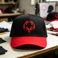 Gorras de béisbol con logotipo bordado y estampado personalizado Gorras de béisbol a granel Gorras de béisbol lisas de 5 paneles Negras para hombre