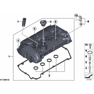 Couvre-culbuteurs en aluminium de haute qualité, vente directe d'usine, référence 11127646553 pour <span class=keywords><strong>BMW</strong></span> N13B16 F20/F30/Mini R57/R55/<span class=keywords><strong>R60</strong></span>/R61 - Product Image 6