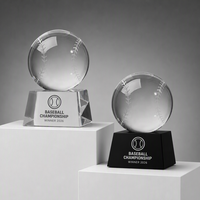 Trophée de baseball élégant en verre personnalisé par Noble Manufacturer pour événements sportifs et reconnaissance d'entreprise