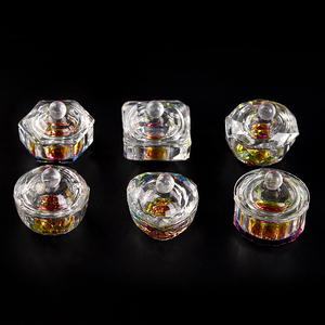 KADS - Juego de 6 Recipientes de Cristal Coloridos para Polvo Acrílico, con Tapa, Tipo Perfume, para Salón de Uñas y Manicura - Product Image 6