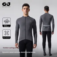 Ensemble de cyclisme pour vélo de route automne-hiver unisexe, respirant, à séchage rapide, anti-humidité, en nylon/cachemire, manches longues, vêtements de sport