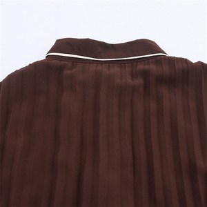 Mùa Thu Của Phụ Nữ Quần Áo <span class=keywords><strong>2025</strong></span> Thời Trang Mới Với Vành Đai xếp li Ăn Mặc Retro Giản Dị Dài Tay Áo Ve Áo Phụ Nữ Thanh Lịch Ăn Mặc - Product Image 4