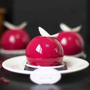 Cetakan Bola Bundar 3D Antilengket Kustom Cetakan Silikon Bola untuk Membuat Es Krim, Mousse, Gumdrop, Jeli, Cokelat Truff