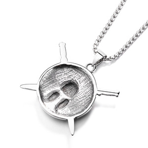 Europeo y <span class=keywords><strong>americano</strong></span> punk retro vikingo espartano <span class=keywords><strong>Guerrero</strong></span> casco espada escudo colgante titanio acero suéter cadena hombres collar - Product Image 4