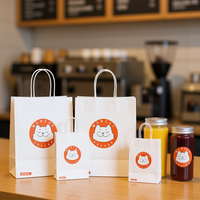 Sacs cadeaux en papier biodégradables écologiques à fond plat, qualité alimentaire, avec logo numérique, luxe, 150 g/m², vente en gros et au détail à prix abordable