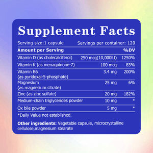 Cápsulas de Vitamina D3 y K2 de Marca Privada OEM con <span class=keywords><strong>Magnesio</strong></span> y Zinc, Apoyan la Salud del Corazón, Mejoran el Sistema Inmunológico - Product Image 2