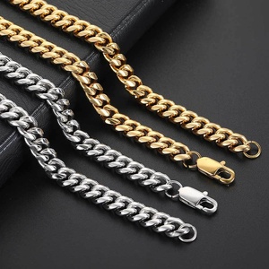 XF Atacado Joias Hip-Hop Aço Inoxidável 316L Banhado a Ouro 18K Corrente Cubana 4/5/6/7/8/9mm para Uso Diário Masculino - Product Image 4