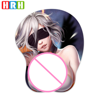 Tapis de souris 3D ergonomique Sexy Breast Oppai Busty Boob Anime Girl Gamer Repose-poignet pour ordinateur portable PC Clavier